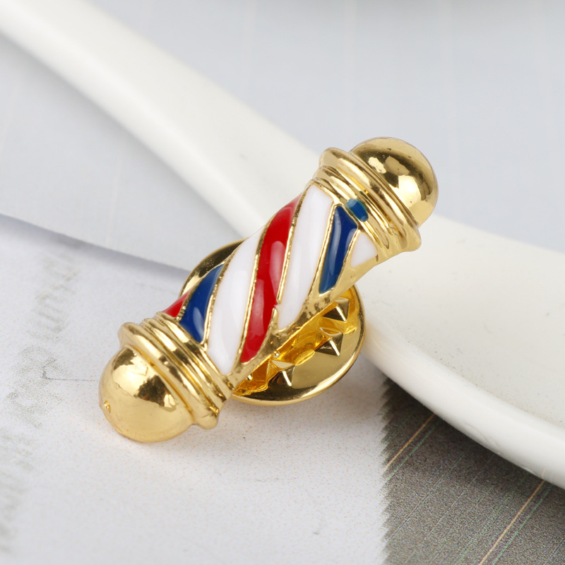 Hair Care Kit - คลาสสิก Badge เข็มกลัด Pin ร้านตัดผมเสาเข็มกลัดคริสตัลมีดโกนกรรไกรเคลือบ Pin
