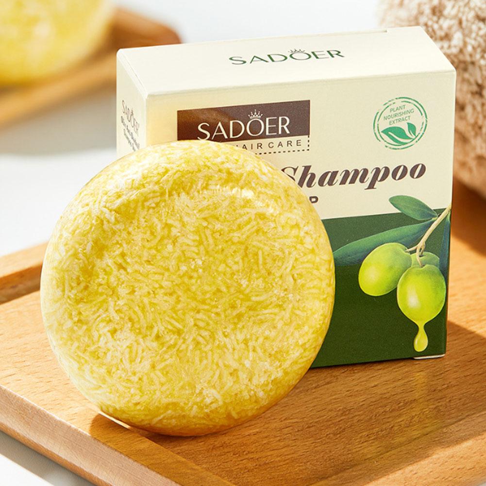 Hair Care Olive Oil - แชมพูบาร์น้ำมันมะกอกเพื่อบำรุงและเพิ่มวอลลุ่มให้เส้นผม, แชมพูบาร์แบบก้อนจากธรรมชาติผสมน้ำมันมะกอกสำหรับบำรุงหนังศีรษะแห้งและเพิ่มความชุ่มชื้นให้เส้นผม