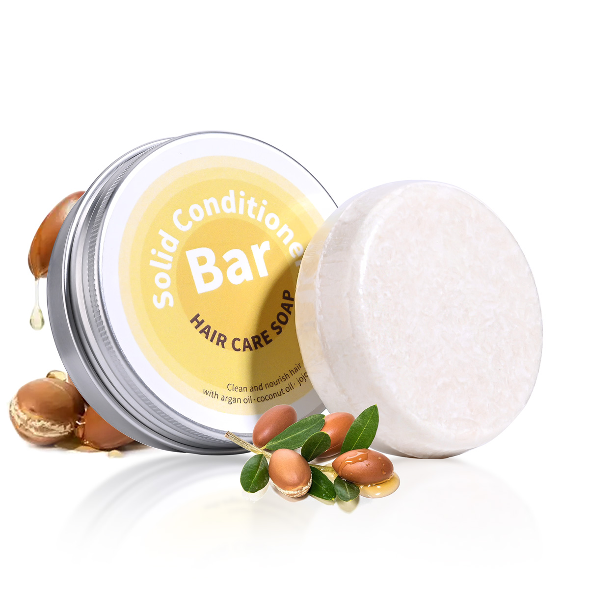 Hair Care Conditioner - สบู่แชมพูบำรุงผมสูตรน้ำมันหอมระเหยจากพืช ผสมน้ำมันอาร์แกน น้ำมันมะพร้าว น้ำมันโจโจ้บา บำรุงล้ำลึก ใช้ร่วมกับแชมพู
